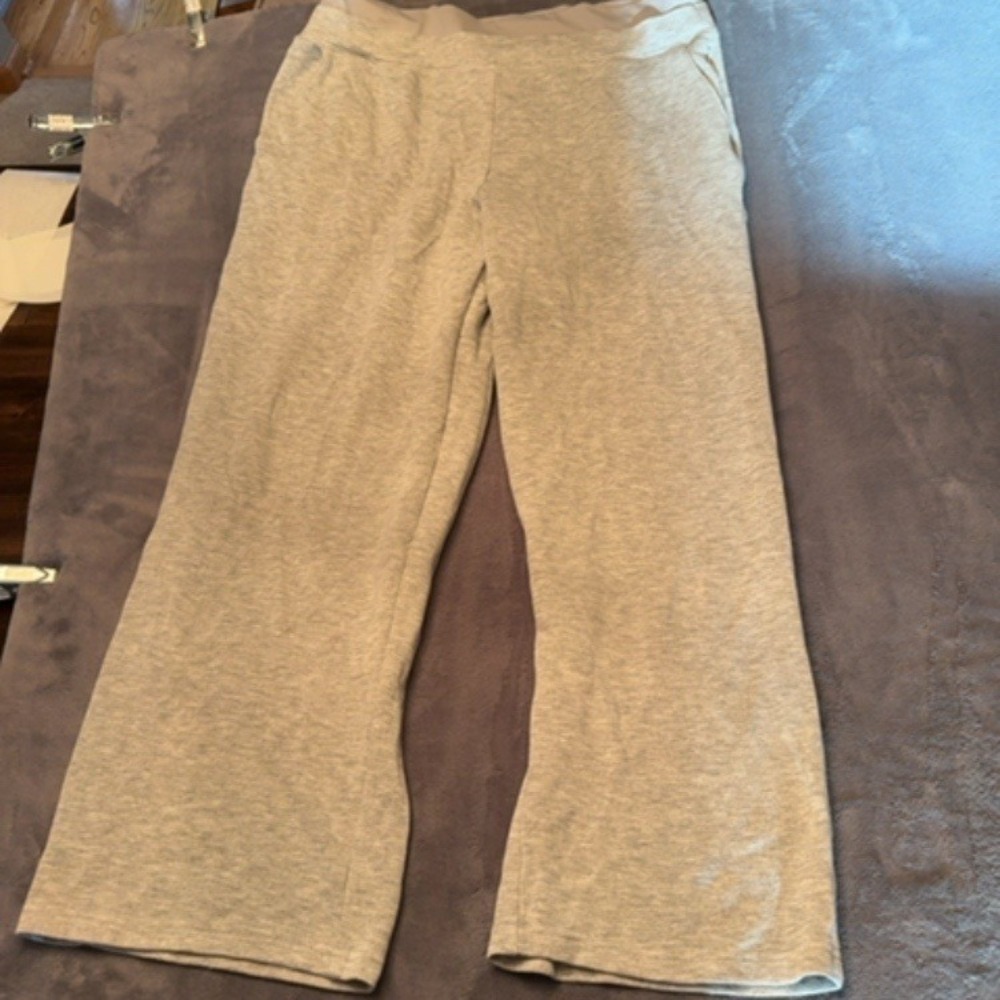 Danskin Activewear Pants Women XL Gray Wide Leg Casual Athletic Lounge Comfort